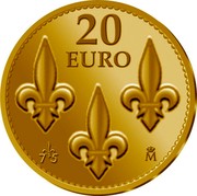 Spain 20 Euro 75th Anniversary of Birth of His Majesty the King Juan Carlos 2013 Proof KM# 1281 20 EURO M coin reverse Spain 20 Euro 75th Anniversary of Birth of His Majesty the King Juan Carlos 2013 Proof KM# 1281 20 EURO M coin reverse