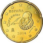 Spain 20 Euro Cent Cervantes 2014 M KM# 1148 ESPAÑA CERVANTES M 2010 coin obverse Spain 20 Euro Cent Cervantes 2014 M KM# 1148 ESPAÑA CERVANTES M 2010 coin obverse