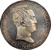 Spain 20 Rs Fernando VII 1821 SR KM# 561 FERNANDO 7° POR LA GRACIA DE DIOS Y LA CONSTITUCION 1821 coin obverse Spain 20 Rs Fernando VII 1821 SR KM# 561 FERNANDO 7° POR LA GRACIA DE DIOS Y LA CONSTITUCION 1821 coin obverse