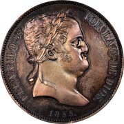 Spain 20 Rs Ferdinand VII 1833 DG KM# 575 FERNANDO 7º POR LA G DE DIOS 1833 coin obverse Spain 20 Rs Ferdinand VII 1833 DG KM# 575 FERNANDO 7º POR LA G DE DIOS 1833 coin obverse