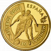 Spain 200 Euro FIFA World Cup 2002 (M) Proof KM# 1081 MUNDIAL DE FÚTBOL 2002 ESPAÑA G coin obverse Spain 200 Euro FIFA World Cup 2002 (M) Proof KM# 1081 MUNDIAL DE FÚTBOL 2002 ESPAÑA G coin obverse