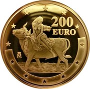 Spain 200 Euro First Anniversary of the Euro 2003 Proof KM# 1075 200 EURO M coin reverse Spain 200 Euro First Anniversary of the Euro 2003 Proof KM# 1075 200 EURO M coin reverse