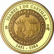 Spain 200 Euro 5th Centenary of Isabella I of Castile 2004 Proof KM# 1062 ISABEL I DE CASTILLA M 1451-1504 coin obverse Spain 200 Euro 5th Centenary of Isabella I of Castile 2004 Proof KM# 1062 ISABEL I DE CASTILLA M 1451-1504 coin obverse