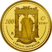 Spain 200 Euro The Europa Program - Charles V 2006 (M) Proof KM# 1123 200 EURO M CAROLVS IMPERATOR coin reverse Spain 200 Euro The Europa Program - Charles V 2006 (M) Proof KM# 1123 200 EURO M CAROLVS IMPERATOR coin reverse