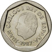 Spain 200 Pesetas 1987 KM# 829 Kingdom (1949 - Present) JUAN CARLOS I REY DE ESPAÑA 1987 coin obverse Spain 200 Pesetas 1987 KM# 829 Kingdom (1949 - Present) JUAN CARLOS I REY DE ESPAÑA 1987 coin obverse