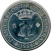 Spain 200 Pesetas Astrolobe 1989 Proof KM# 835 1989 JVAN CARLOS I REY DE ESPAÑA M coin obverse Spain 200 Pesetas Astrolobe 1989 Proof KM# 835 1989 JVAN CARLOS I REY DE ESPAÑA M coin obverse