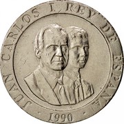 Spain 200 Pesetas Cibeles Fountain - Madrid 1990 KM# 855 JUAN CARLOS I REY DE ESPANA 1990 coin obverse