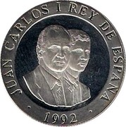 Spain 200 Pesetas Madrid - European Culture Capital 1992 Proof KM# 884a JUAN CARLOS I REY DE ESPANA 1992 coin obverse Spain 200 Pesetas Madrid - European Culture Capital 1992 Proof KM# 884a JUAN CARLOS I REY DE ESPANA 1992 coin obverse