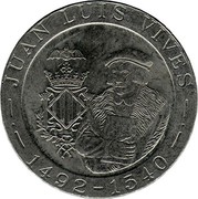 Spain 200 Pesetas Juan Luis Vives 1993 KM# 923 JUAN LUIS VIVES 1492 - 1540 coin obverse Spain 200 Pesetas Juan Luis Vives 1993 KM# 923 JUAN LUIS VIVES 1492 - 1540 coin obverse