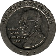 Spain 200 Pesetas Jacinto Benavente 1997 KM# 986 JACINTO BENAVENTE PREMIO NOBEL LITERATURA 1922 M coin obverse Spain 200 Pesetas Jacinto Benavente 1997 KM# 986 JACINTO BENAVENTE PREMIO NOBEL LITERATURA 1922 M coin obverse