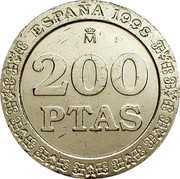 Spain 200 Pesetas Juan Carlos I and son 1998 KM# 992 ESPAÑA 1998 200 PTAS coin reverse Spain 200 Pesetas Juan Carlos I and son 1998 KM# 992 ESPAÑA 1998 200 PTAS coin reverse