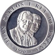 Spain 2000 Pesetas Olympics in Barcelona - Running 1990 Proof. Uncirculated strikes have medallic die alignment and edges with reeded and plain sections; Proof strikes have coin die alignment and reeded edges KM# 864 1990 JUAN CARLOS I REY DE ESPAÑA coin obverse Spain 2000 Pesetas Olympics in Barcelona - Running 1990 Proof. Uncirculated strikes have medallic die alignment and edges with reeded and plain sections; Proof strikes have coin die alignment and reeded edges KM# 864 1990 JUAN CARLOS I REY DE ESPAÑA coin obverse