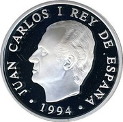 Spain 2000 Pesetas Donana National Park 1994 Proof KM# 940 JUAN CARLOS I REY DE ESPAÑA 1994 coin obverse Spain 2000 Pesetas Donana National Park 1994 Proof KM# 940 JUAN CARLOS I REY DE ESPAÑA 1994 coin obverse