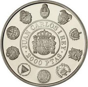Spain 2000 Pesetas Spanish Lynx 1994 Proof KM# 939 2000 PTAS JUAN CARLOS I REY coin obverse Spain 2000 Pesetas Spanish Lynx 1994 Proof KM# 939 2000 PTAS JUAN CARLOS I REY coin obverse
