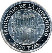 Spain 2000 Pesetas Petra 1997 Proof KM# 1020 PATRIMONIO DE LA HUMANIDAD PETRA 2000 PTAS coin reverse Spain 2000 Pesetas Petra 1997 Proof KM# 1020 PATRIMONIO DE LA HUMANIDAD PETRA 2000 PTAS coin reverse