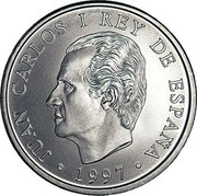 Spain 2000 Pesetas Don Quixote 1997 KM# 999 JUAN CARLOS I REY DE ESPAÑA 1997 coin obverse Spain 2000 Pesetas Don Quixote 1997 KM# 999 JUAN CARLOS I REY DE ESPAÑA 1997 coin obverse