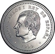 Spain 2000 Pesetas Xacobeo 1999 KM# 1011 JUAN CARLOS I REY DE ESPAÑA 1999 coin obverse Spain 2000 Pesetas Xacobeo 1999 KM# 1011 JUAN CARLOS I REY DE ESPAÑA 1999 coin obverse