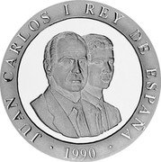 Spain 2000 Pesetas Barcelona Olympics 1990 (1992) Proof. Uncirculated strikes have medallic die alignment and edges with reeded and plain sections; Proof strikes have coin die alignment and reeded edges KM# 860 JUAN CARLOS I REY DE ESPAÑA 1990 coin obverse Spain 2000 Pesetas Barcelona Olympics 1990 (1992) Proof. Uncirculated strikes have medallic die alignment and edges with reeded and plain sections; Proof strikes have coin die alignment and reeded edges KM# 860 JUAN CARLOS I REY DE ESPAÑA 1990 coin obverse