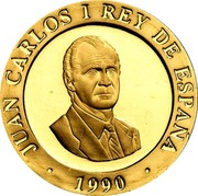 Spain 20000 Pesetas Ruins of Empuries 1990 Proof. Uncirculated strikes have medallic die alignment and edges with reeded and plain sections; Proof strikes have coin die alignment and reeded edges KM# 876 JUAN CARLOS I REY DE ESPAÑA 1990 coin obverse Spain 20000 Pesetas Ruins of Empuries 1990 Proof. Uncirculated strikes have medallic die alignment and edges with reeded and plain sections; Proof strikes have coin die alignment and reeded edges KM# 876 JUAN CARLOS I REY DE ESPAÑA 1990 coin obverse
