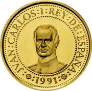 Spain 20000 Pesetas Huascar 1991 Proof KM# 899 JVAN CARLOS I REY DE ESPAÑA 1991 coin obverse Spain 20000 Pesetas Huascar 1991 Proof KM# 899 JVAN CARLOS I REY DE ESPAÑA 1991 coin obverse