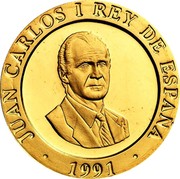 Spain 20000 Pesetas Montjuic Stadium 1991 Proof. Uncirculated strikes have medallic die alignment and edges with reeded and plain sections; Proof strikes have coin die alignment and reeded edges KM# 898 JUAN CARLOS I REY DE ESPAÑA 1991 coin obverse Spain 20000 Pesetas Montjuic Stadium 1991 Proof. Uncirculated strikes have medallic die alignment and edges with reeded and plain sections; Proof strikes have coin die alignment and reeded edges KM# 898 JUAN CARLOS I REY DE ESPAÑA 1991 coin obverse