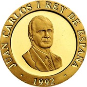 Spain 20000 Pesetas Palau Sant Jordi Arena 1992 Proof. Uncirculated strikes have medallic die alignment and edges with reeded and plain sections; Proof strikes have coin die alignment and reeded edges KM# 916 JUAN CARLOS I REY DE ESPAÑA 1992 coin obverse Spain 20000 Pesetas Palau Sant Jordi Arena 1992 Proof. Uncirculated strikes have medallic die alignment and edges with reeded and plain sections; Proof strikes have coin die alignment and reeded edges KM# 916 JUAN CARLOS I REY DE ESPAÑA 1992 coin obverse