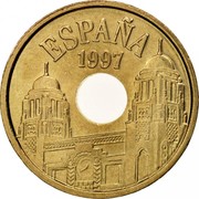 Spain 25 Pesetas Melilla 1997 KM# 983 ESPAÑA 1997 coin obverse Spain 25 Pesetas Melilla 1997 KM# 983 ESPAÑA 1997 coin obverse