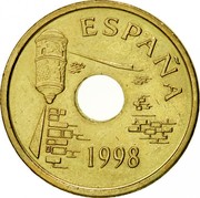 Spain 25 Pesetas Ceuta 1998 KM# 990 ESPAÑA 1998 coin obverse Spain 25 Pesetas Ceuta 1998 KM# 990 ESPAÑA 1998 coin obverse