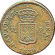 Spain 3 Maravedis KM# 131 Province Navarre Standart Coinage NAVARRÆ REX P P 1833 coin reverse Spain 3 Maravedis KM# 131 Province Navarre Standart Coinage NAVARRÆ REX P P 1833 coin reverse