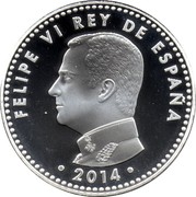Spain 30 Euro Accession of King Felipe VI 2014 (M) KM# 1331 FELIPE VI REY DE ESPAÑA 2014 coin obverse Spain 30 Euro Accession of King Felipe VI 2014 (M) KM# 1331 FELIPE VI REY DE ESPAÑA 2014 coin obverse