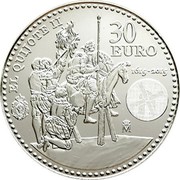 Spain 30 Euro 400th Anniversary of Don Quixote II 2015 (M) KM# 1348 30 EURO EL QUIJOTE II 1615 - 2015 M coin reverse Spain 30 Euro 400th Anniversary of Don Quixote II 2015 (M) KM# 1348 30 EURO EL QUIJOTE II 1615 - 2015 M coin reverse