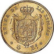 Spain 4 Escudos KM# 631.2 Second Decimal Coinage 4 ES REINA DE LAS ESPAÑAS coin reverse Spain 4 Escudos KM# 631.2 Second Decimal Coinage 4 ES REINA DE LAS ESPAÑAS coin reverse