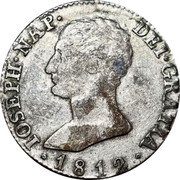Spain 4 Reales Joseph Napolean 1812 RS KM# 540.1 IOSEPH NAP DEI GRATIA 1810 coin obverse Spain 4 Reales Joseph Napolean 1812 RS KM# 540.1 IOSEPH NAP DEI GRATIA 1810 coin obverse