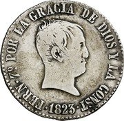 Spain 4 R KM# 562.1 Milled Real Coinage FERN 7º POR LA GRACIA DE DIOS Y LA CONST 1823 coin obverse Spain 4 R KM# 562.1 Milled Real Coinage FERN 7º POR LA GRACIA DE DIOS Y LA CONST 1823 coin obverse