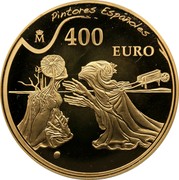 Spain 400 Euro Spanish Painters - Salvador Dali 2009 Proof KM# 1207 PINTORES ESPAÑOLES 400 EURO M coin reverse Spain 400 Euro Spanish Painters - Salvador Dali 2009 Proof KM# 1207 PINTORES ESPAÑOLES 400 EURO M coin reverse