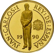 Spain 40000 Pesetas Philip II 1990 Proof KM# 878 JVAN CARLOS I REY DE ESPAÑA 19 90 coin obverse Spain 40000 Pesetas Philip II 1990 Proof KM# 878 JVAN CARLOS I REY DE ESPAÑA 19 90 coin obverse