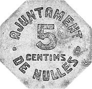 Spain 5 Centims Nulles (1937) KM# 1 AJUNTAMENT 5 CENTIMS DE NULLES coin obverse