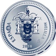 Spain 5 Euro Melilla - Menendez Pelayo square 2010 Proof KM# 1161 ESPAÑA MELILLA PRAEFERE PATRIAM LIBERIS PARENTEM DECET NON PLUS ULTRA 2010 M coin obverse Spain 5 Euro Melilla - Menendez Pelayo square 2010 Proof KM# 1161 ESPAÑA MELILLA PRAEFERE PATRIAM LIBERIS PARENTEM DECET NON PLUS ULTRA 2010 M coin obverse