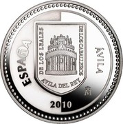 Spain 5 Euro Avila - Walled city 2010 Proof KM# 1157 ESPAÑA ÁVILA DE LOS LEALES DE LOS CABALLEROS ÁVILA DEL REY 2010 M coin obverse Spain 5 Euro Avila - Walled city 2010 Proof KM# 1157 ESPAÑA ÁVILA DE LOS LEALES DE LOS CABALLEROS ÁVILA DEL REY 2010 M coin obverse