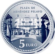 Spain 5 Euro Melilla - Menendez Pelayo square 2010 Proof KM# 1161 PLAZA DE MENÉNDEZ PELAYO 5 EURO coin reverse Spain 5 Euro Melilla - Menendez Pelayo square 2010 Proof KM# 1161 PLAZA DE MENÉNDEZ PELAYO 5 EURO coin reverse