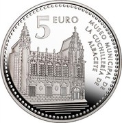 Spain 5 Euro Albacete - Knives Museum 2010 Proof KM# 1158 5 EURO MUSEO MUNICIPAL DE LA CUCHILLERÍA DE ALBACETE coin reverse Spain 5 Euro Albacete - Knives Museum 2010 Proof KM# 1158 5 EURO MUSEO MUNICIPAL DE LA CUCHILLERÍA DE ALBACETE coin reverse