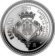 Spain 5 Euro Castellon de La Plana - Main Theatre 2011 Proof KM# 1244 ESPAÑA 2011 CASTELLÓ CASTELLÓN DE LA PLANA M coin obverse Spain 5 Euro Castellon de La Plana - Main Theatre 2011 Proof KM# 1244 ESPAÑA 2011 CASTELLÓ CASTELLÓN DE LA PLANA M coin obverse
