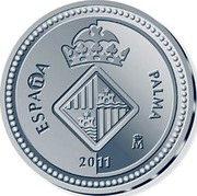 Spain 5 Euro Palma de Mallorca - Bellver Castle 2011 Proof KM# 1227 ESPAÑA PALMA M 2011 coin obverse