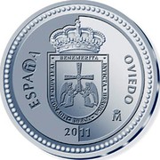 Spain 5 Euro Oviedo - Cathedral 2011 Proof KM# 1226 ESPAÑA OVIEDO MUY NOBLE MUY LEAL BENEMERITA INVICTA HEROICA BUENA M 2011 coin obverse Spain 5 Euro Oviedo - Cathedral 2011 Proof KM# 1226 ESPAÑA OVIEDO MUY NOBLE MUY LEAL BENEMERITA INVICTA HEROICA BUENA M 2011 coin obverse