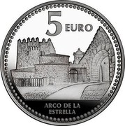 Spain 5 Euro Caceres - Arch of La Estrella 2011 Proof KM# 1243 5 EURO ARCO DE LA ESTRELLA coin reverse Spain 5 Euro Caceres - Arch of La Estrella 2011 Proof KM# 1243 5 EURO ARCO DE LA ESTRELLA coin reverse