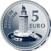 Spain 5 Euro La Coruna - Tower of Hercules 2011 Proof KM# 1236 TORRE DE HÉRCULES 5 EURO coin reverse Spain 5 Euro La Coruna - Tower of Hercules 2011 Proof KM# 1236 TORRE DE HÉRCULES 5 EURO coin reverse