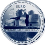 Spain 5 Euro Bilbao - Guggenheim Museum 2011 Proof KM# 1230 5 EURO MUSEO GUGGENHEIM BILBAO coin reverse Spain 5 Euro Bilbao - Guggenheim Museum 2011 Proof KM# 1230 5 EURO MUSEO GUGGENHEIM BILBAO coin reverse