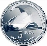 Spain 5 Euro Santa Cruz de Tenerife - Auditorium 2011 Proof KM# 1228 5 EURO AUDITORIO DE TENERIFE coin reverse Spain 5 Euro Santa Cruz de Tenerife - Auditorium 2011 Proof KM# 1228 5 EURO AUDITORIO DE TENERIFE coin reverse