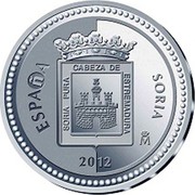 Spain 5 Euro Soria - Palace of Condes 2012 Proof KM# 1273 ESPAÑA SORIA SORIA PURA CABEZA DE ESTREMADURA M 2012 coin obverse Spain 5 Euro Soria - Palace of Condes 2012 Proof KM# 1273 ESPAÑA SORIA SORIA PURA CABEZA DE ESTREMADURA M 2012 coin obverse