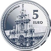 Spain 5 Euro Valladolid - University 2012 Proof KM# 1277 UNIVERSIDAD DE VALLADOLID 5 EURO coin reverse Spain 5 Euro Valladolid - University 2012 Proof KM# 1277 UNIVERSIDAD DE VALLADOLID 5 EURO coin reverse